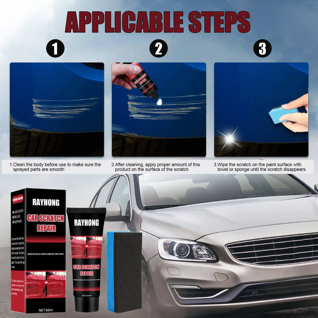 60ml car scratch repair wax set with applicator for paint surface scratches