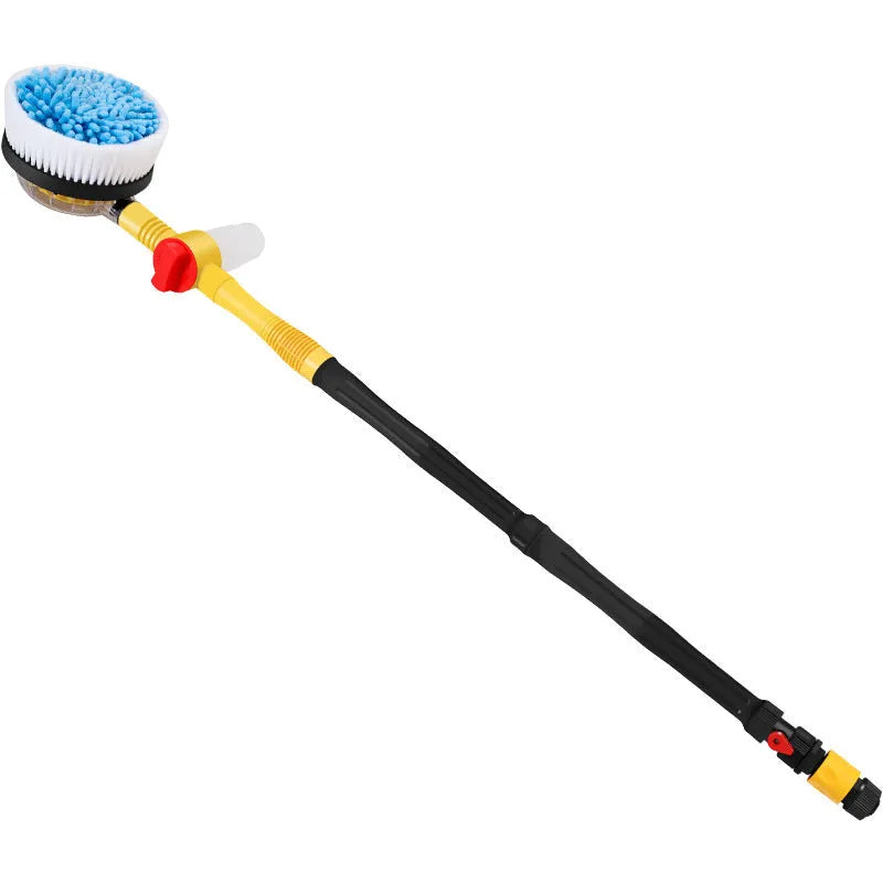 Yellow car wash mop with three-speed hydraulic gear and chenille brush material for vehicle cleaning