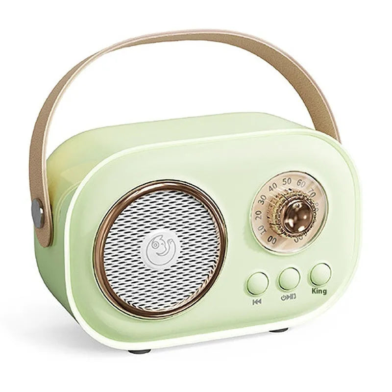 Portable Bluetooth audio speaker and wireless microphone in white with single microphone