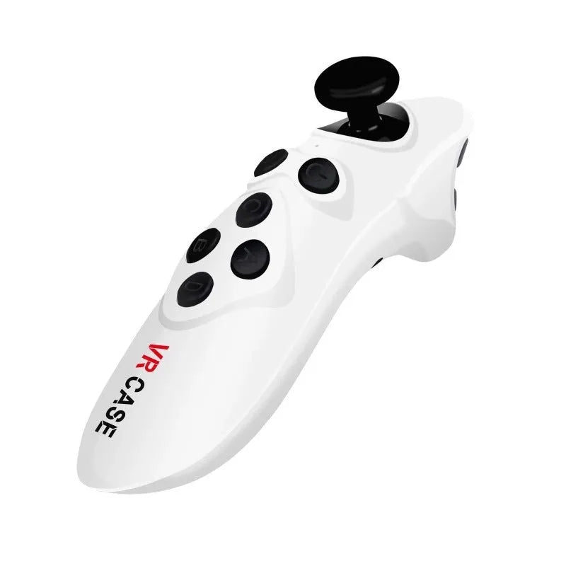 White head mounted VR glasses with 720p screen and Bluetooth handle for Android iOS
