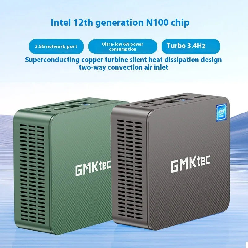 Mini computer host with 8GB or 16GB memory and 256GB to 2TB SSD storage, compact desktop PC for office and games