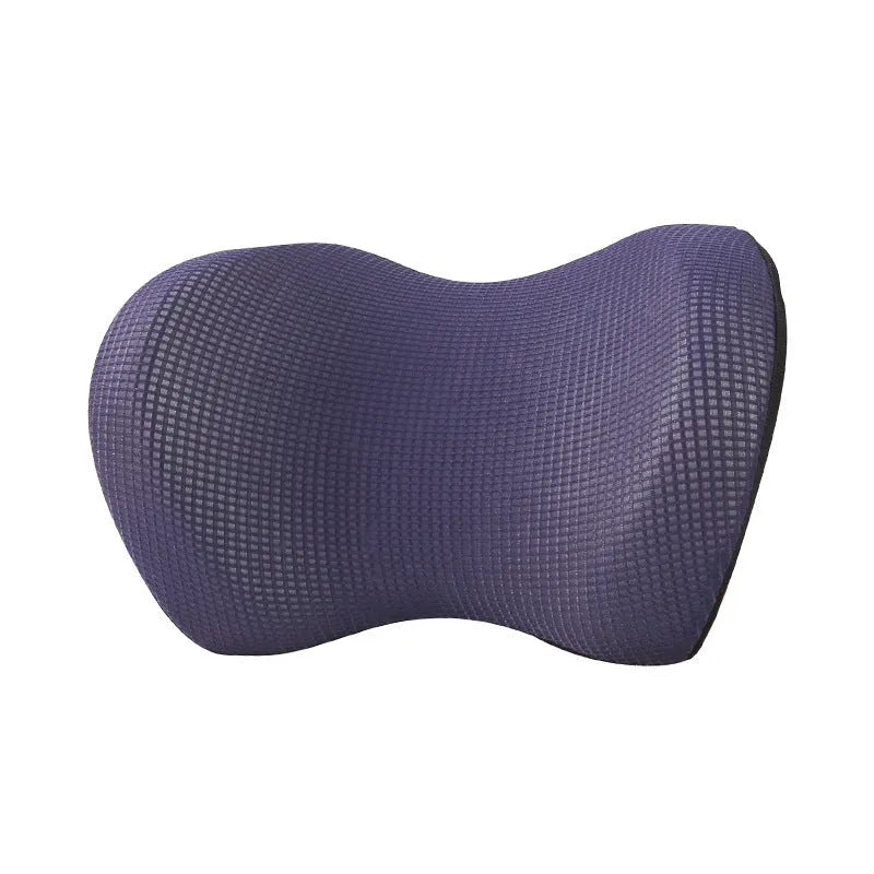 Memory foam car headrest pillow with ice silk cover in black for neck protection