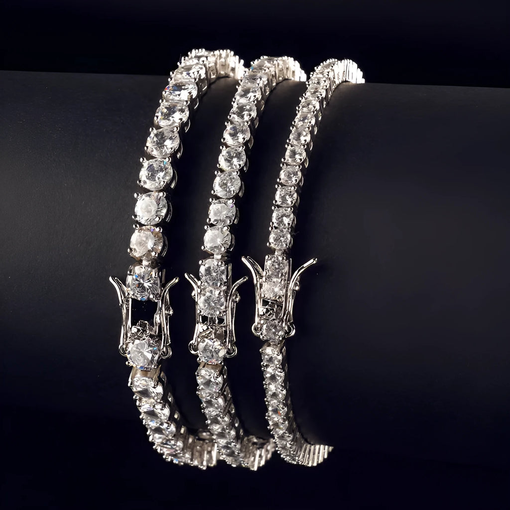 Real gold electroplated bracelet white colour on women wrist metal jewellery