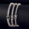 Real gold electroplated bracelet white colour on women wrist metal jewellery