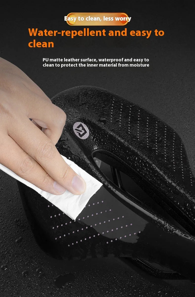 Black and pink mountain bike seat cushion size M with PU foam padding