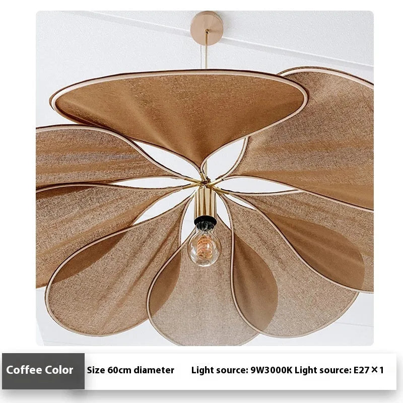 Bohemian style cloth hanging lamp chandelier in a choice of colours and diameters.