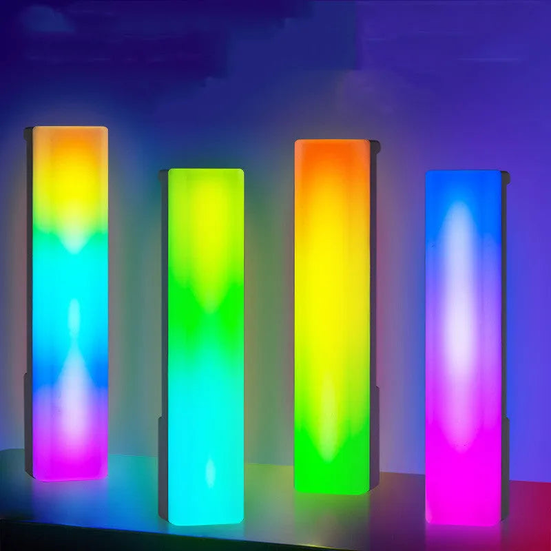 3D RGB music-activated ambiance lamp in white or black shell for table top gaming and home decor