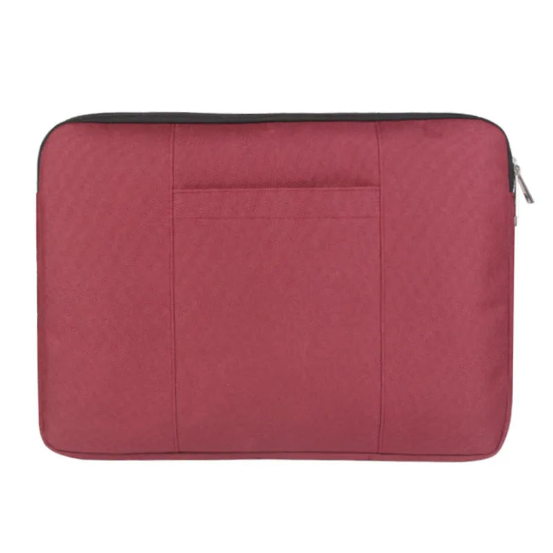13.3 inch Oxford cloth laptop sleeve in light grey with zipper closure and soft handle on white background