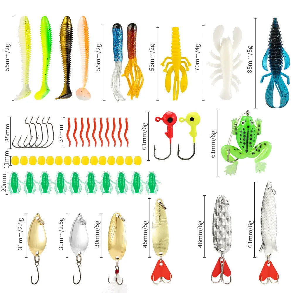 Blind box containing 24 metal Christmas Mino Bog fishing lures in a silver and red colour scheme