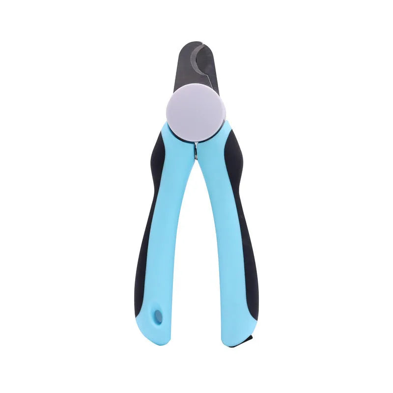Blue heavy-duty dog nail clippers with safety guard for large breed thick nails