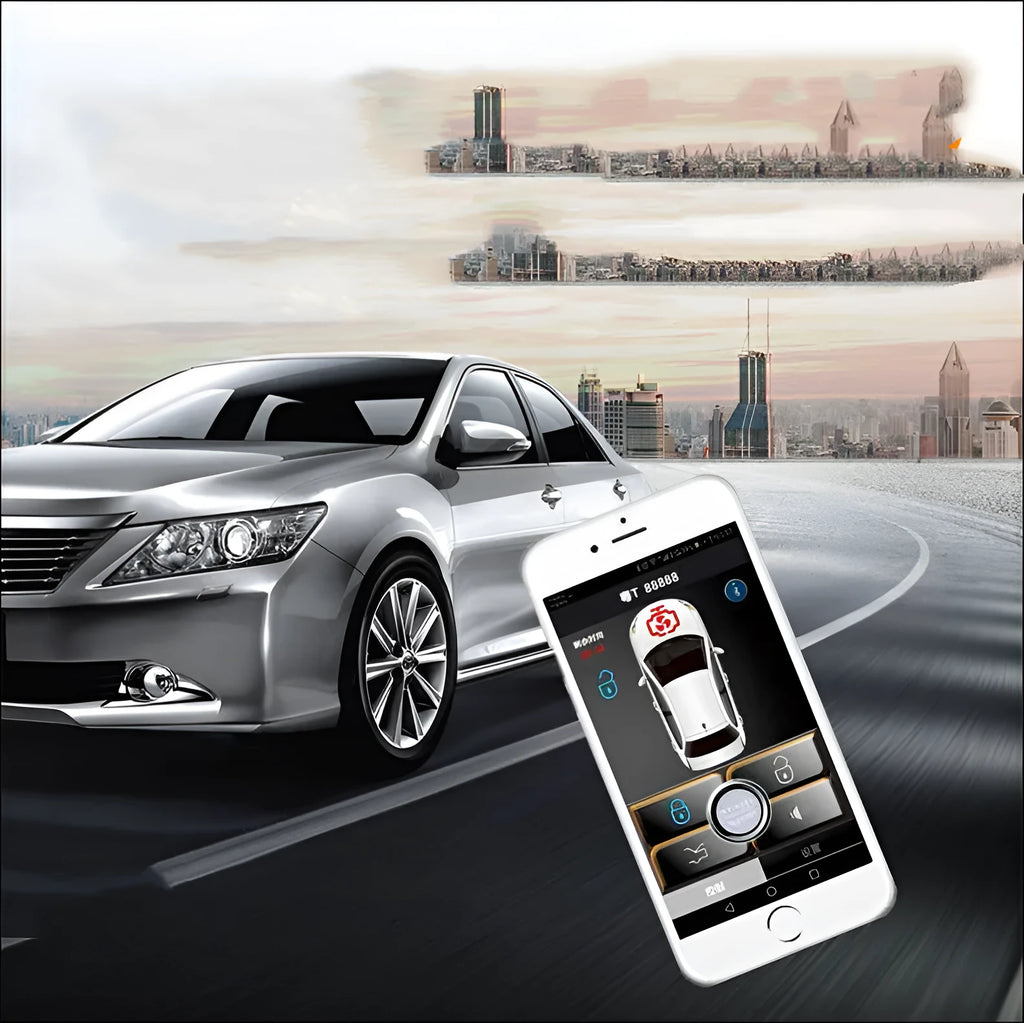 GSM mobile phone controlled car door lock with app remote central locking and tail box