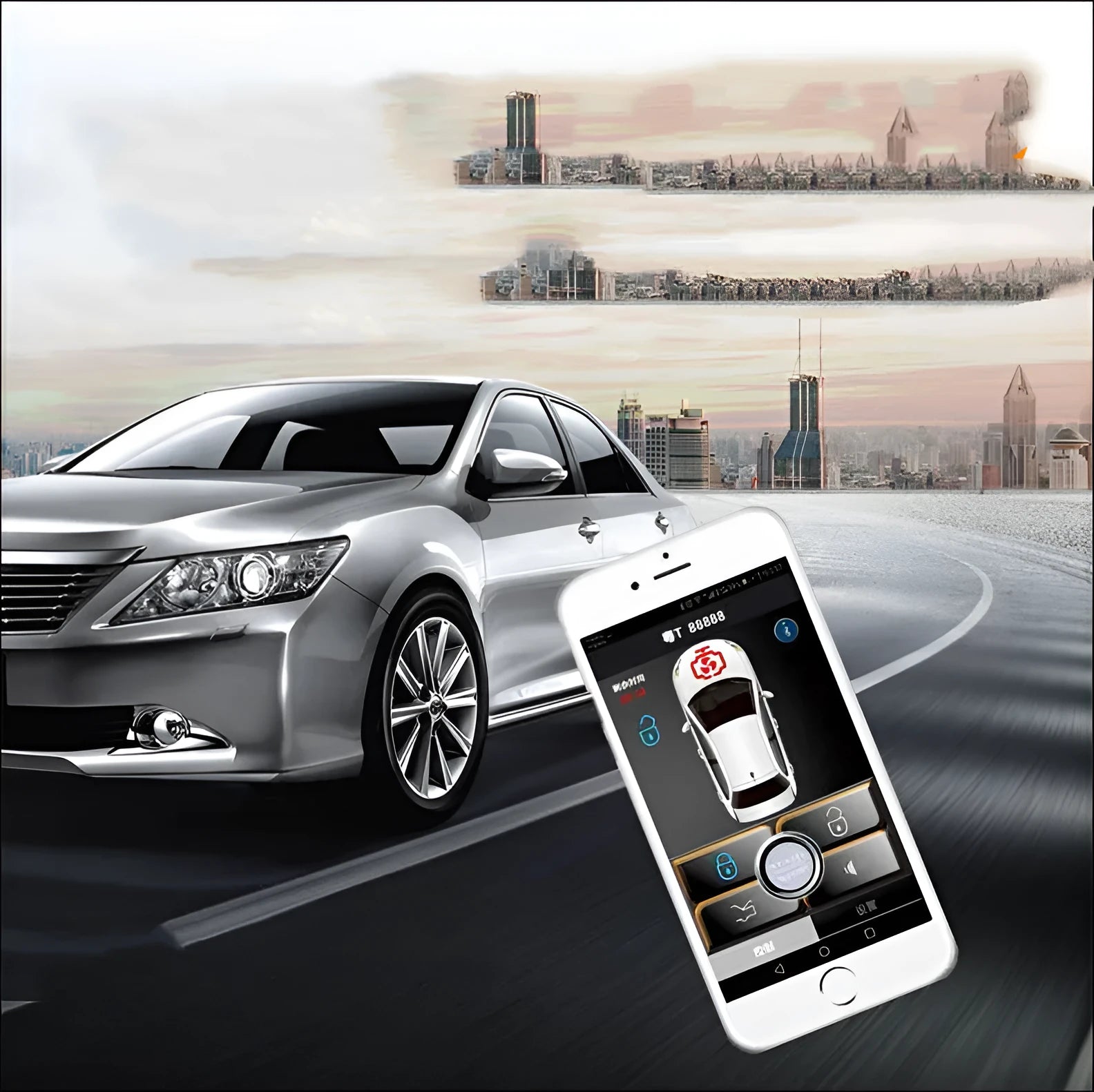 GSM mobile phone controlled car door lock with app remote central locking and tail box
