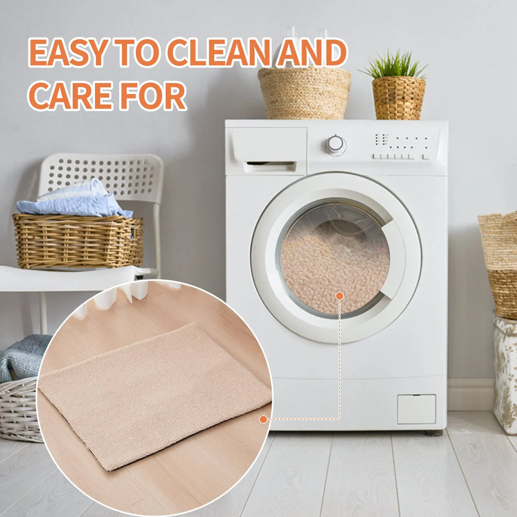 Grey self-heating plush pet bed blanket for cats on wooden floor