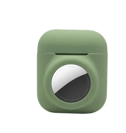 AirTag silicone protective sleeve in flip cover style showing colour options including luminous green and wine red