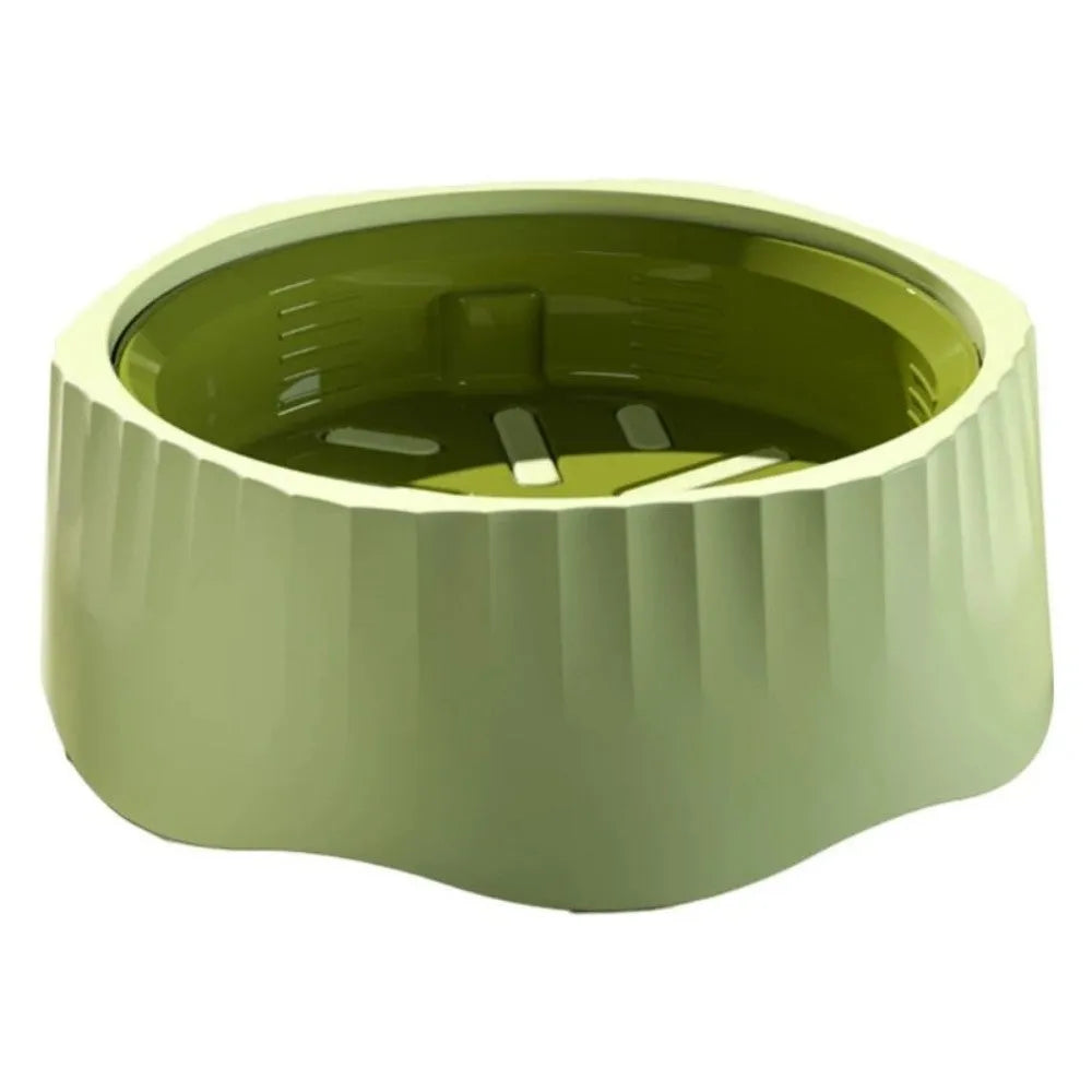 Detachable cat slow feeding bowl with obstacle ridges in blue, green, pink or white colour
