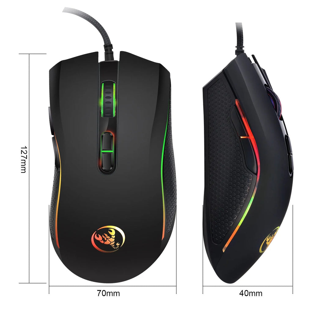 White and black mixed colour gaming keyboard and mouse combo with backlight on desk