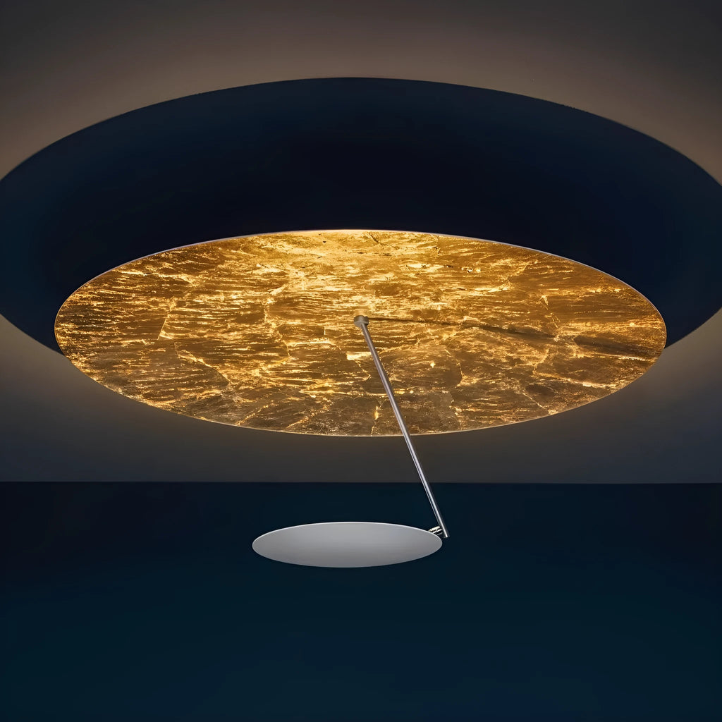 White iron artistic ceiling chandelier with integrated warm LED lights, 50cm diameter.
