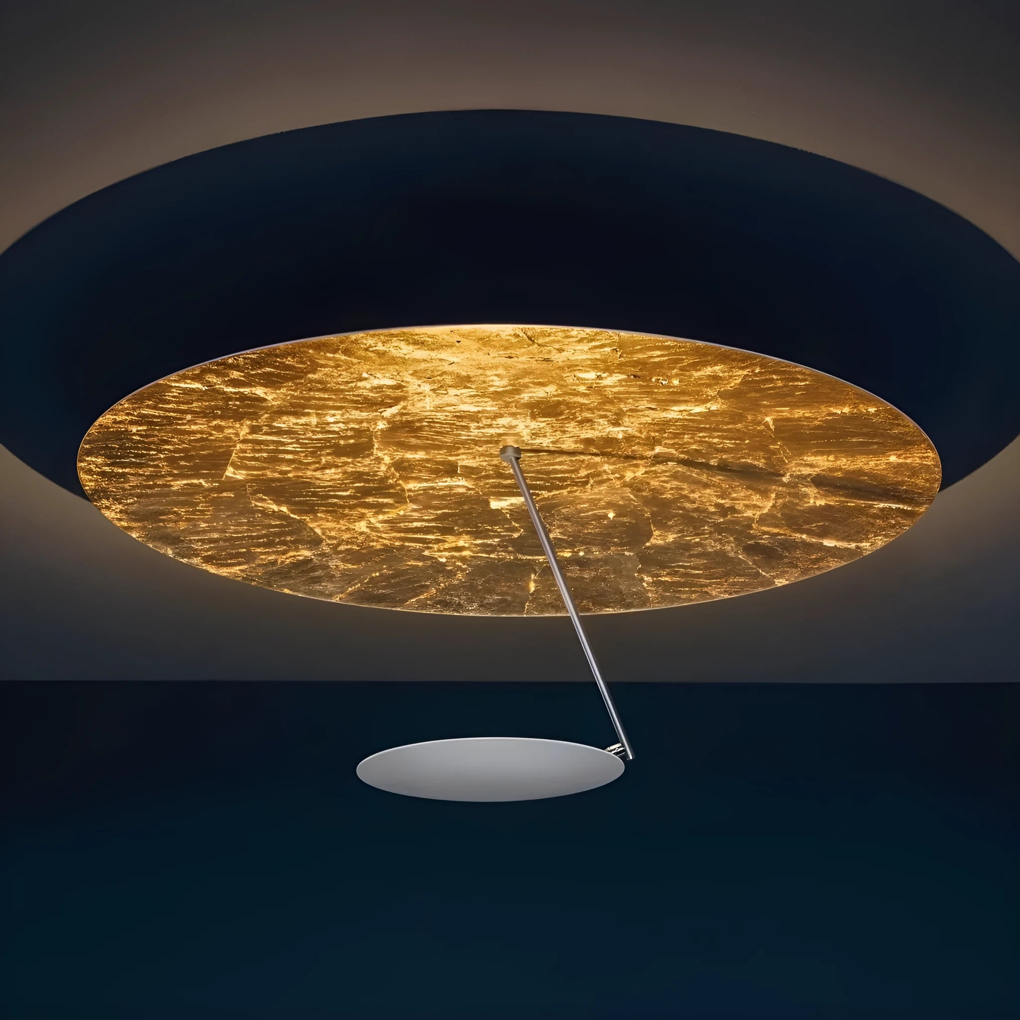 White iron artistic ceiling chandelier with integrated warm LED lights, 50cm diameter.