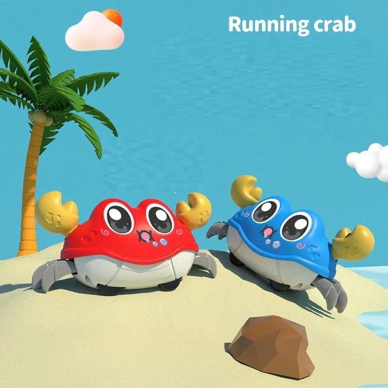 Running bubble crab toy car in red, ABS body, battery-free double loop walking, indoor outdoor toy for ages 3+