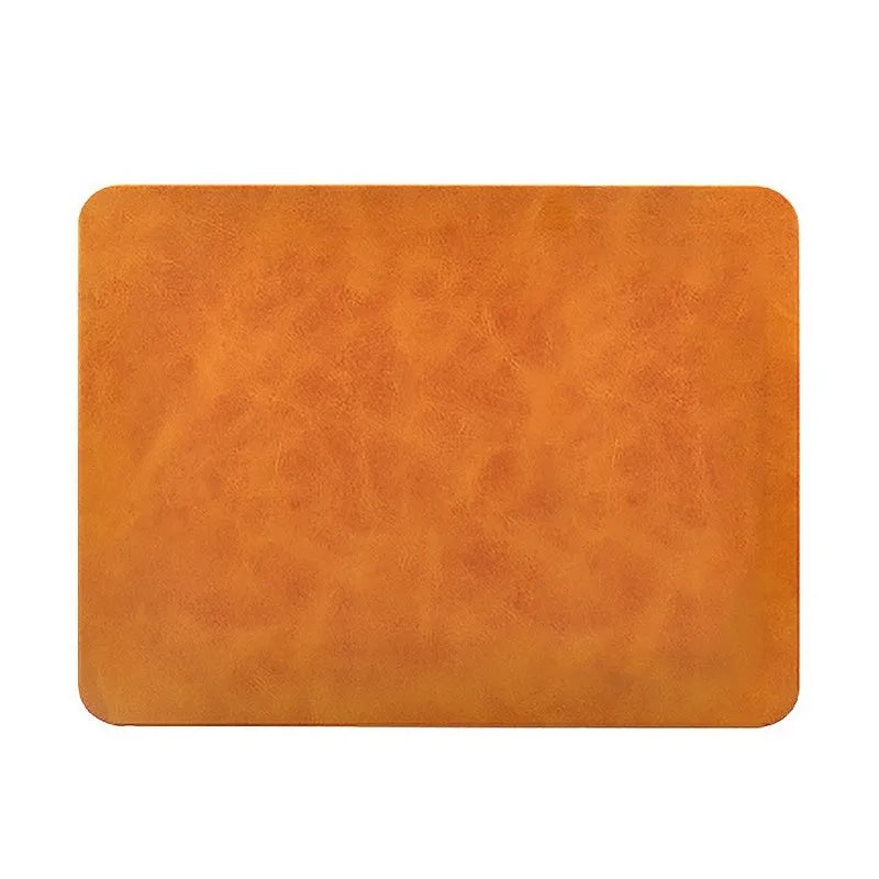 Brown leather PU mouse pad wireless charger with Micro USB and 0–8mm charging distance