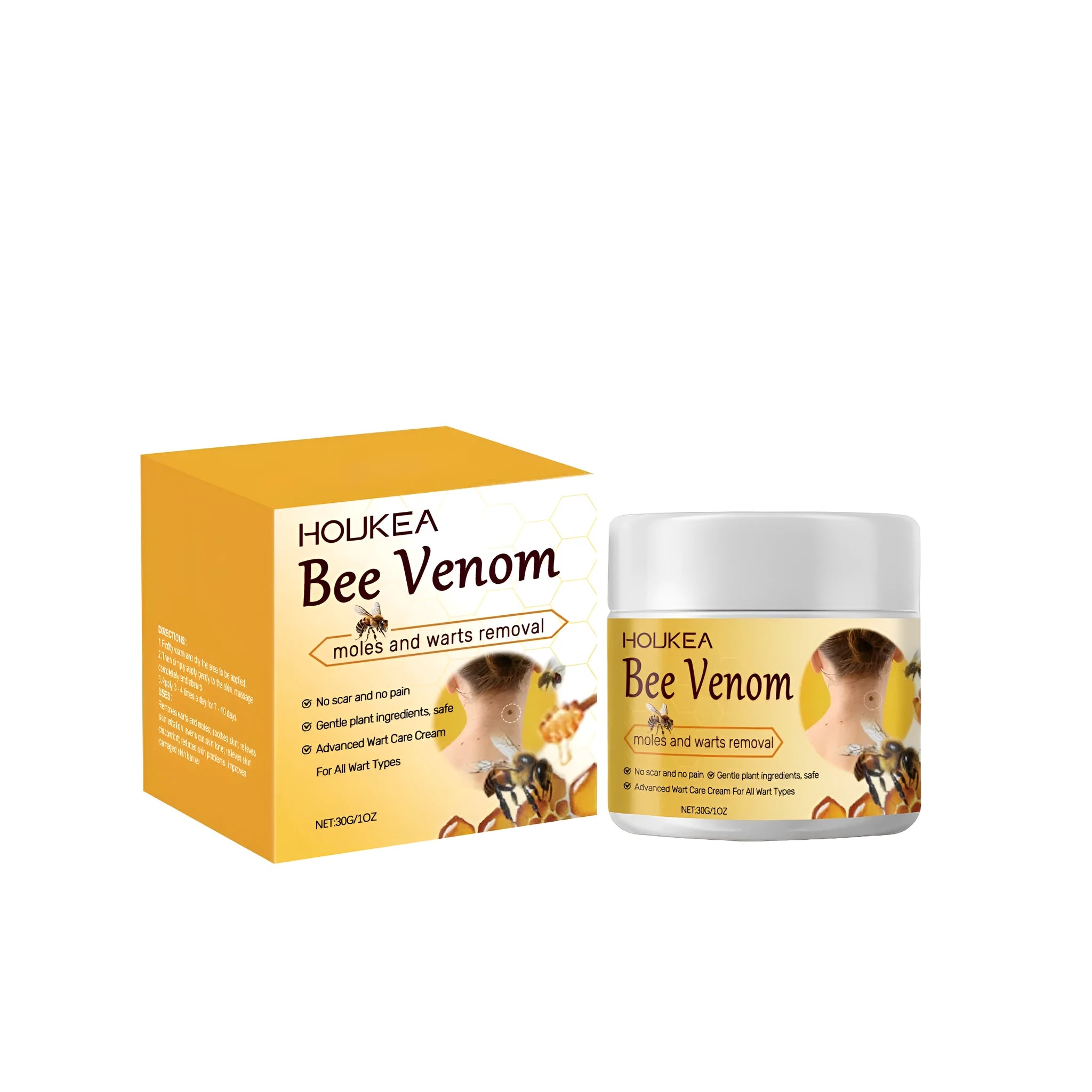 30g jar of multi effect skin repair cream with bee venom and mint leaves
