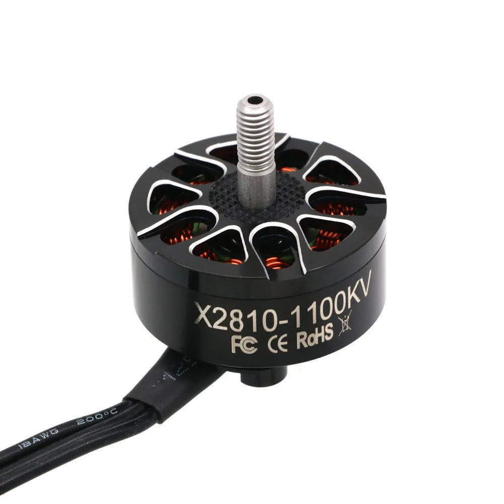 X2810 series brushless motor for RC drone and multi-axis flight model with metal construction.