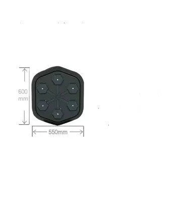 Black smart music boxing machine with Bluetooth connection and included gloves on a stable surface.