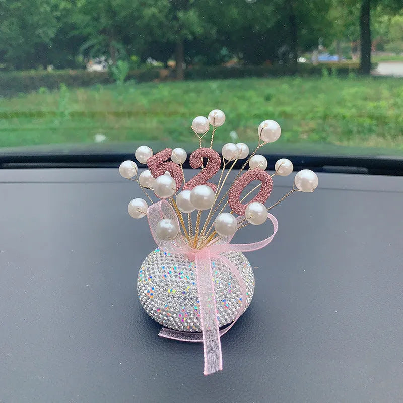 Clay car decoration ornament with diamond star design for vehicle centre console