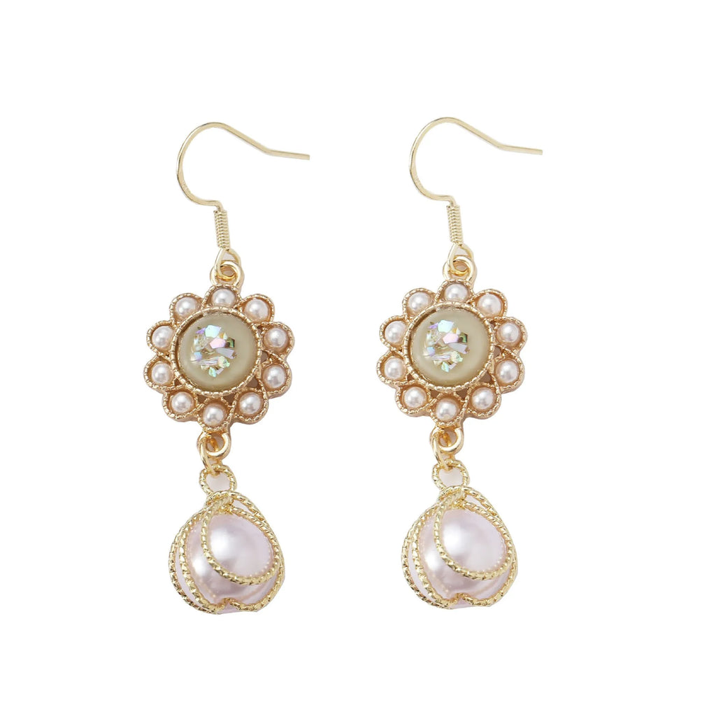 Geometric alloy earrings retro Hong Kong style ins style ear hook and mosquito repellent incense ear clip light luxury