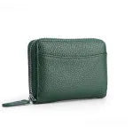 Genuine leather coin purse with zip closure in multiple colour options
