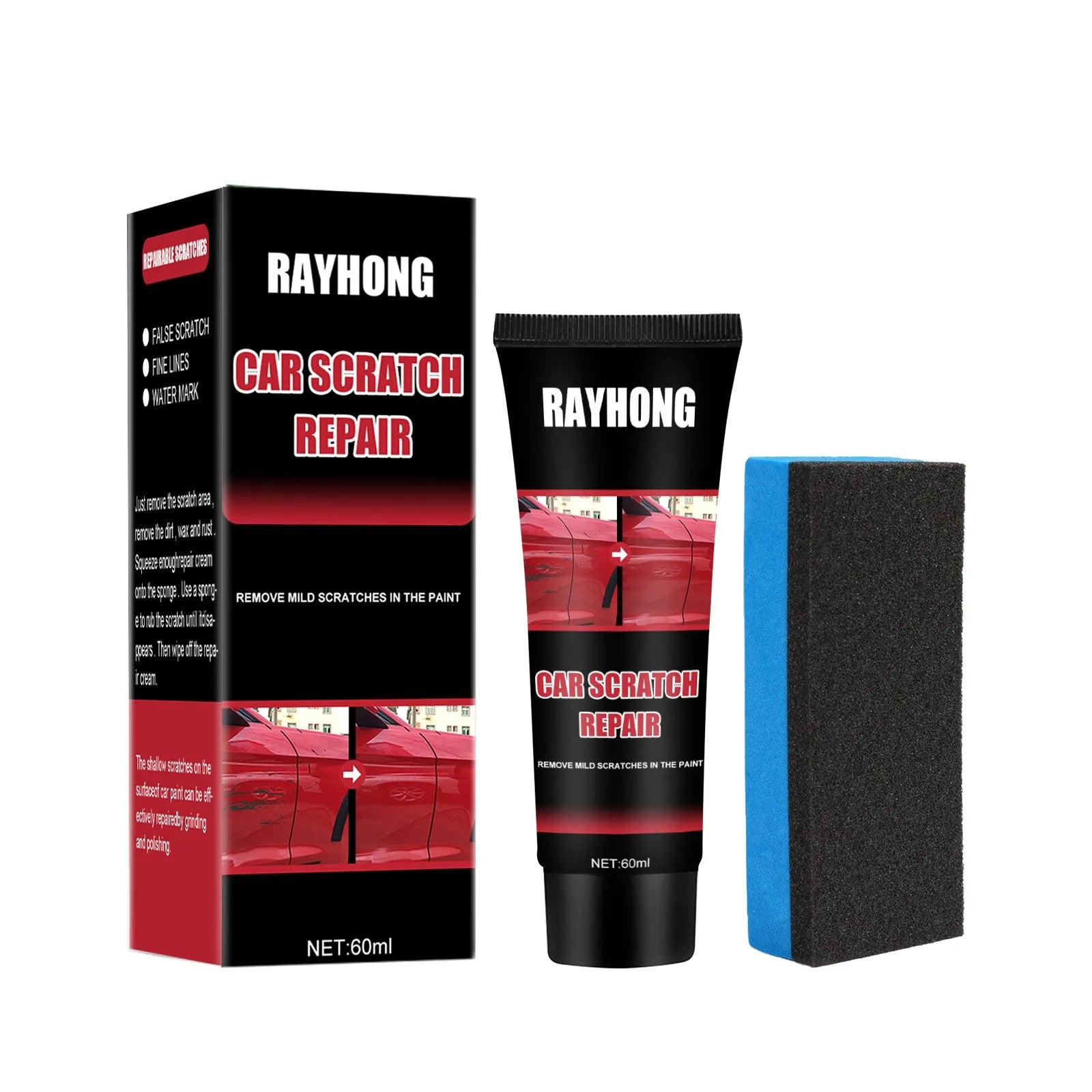 60ml car scratch repair wax set with applicator for paint surface scratches