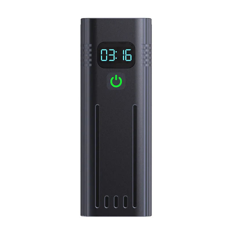 Black KX12DF digital display bicycle headlight with USB port mounted on a 360-degree bracket.