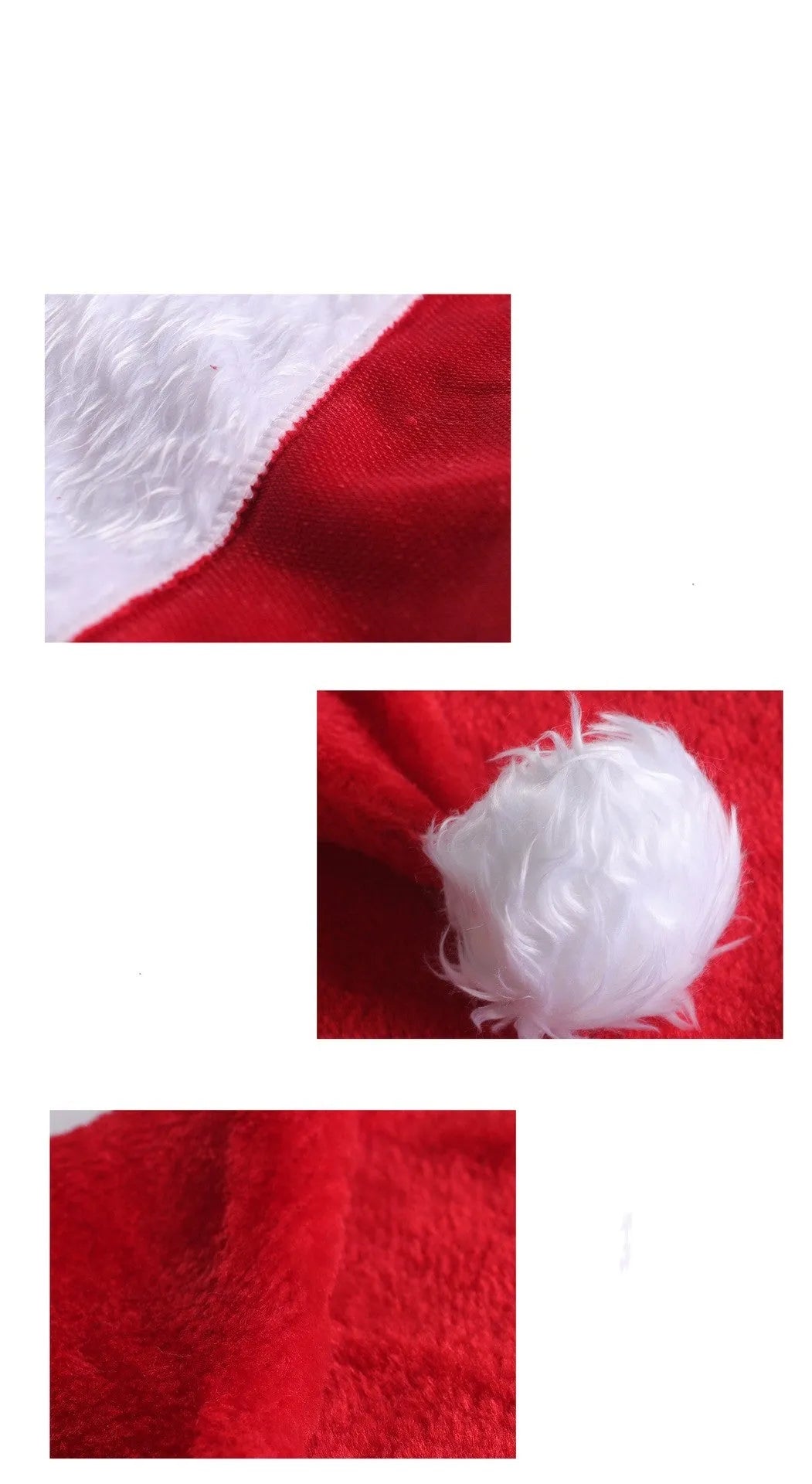 Red and white plush Santa hat with LED twinkling lights around brim and pom-pom