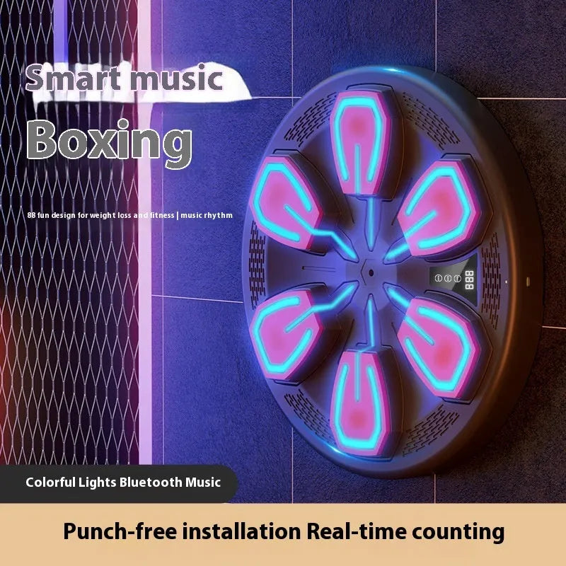 Black electronic music boxing machine wall target for home fitness training with USB charging