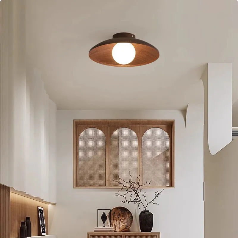 Japanese retro wood colour chandelier 30cm for restaurant bar bedroom
