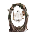 Halloween swing ghost decoration in resin showing two style options with modern art design