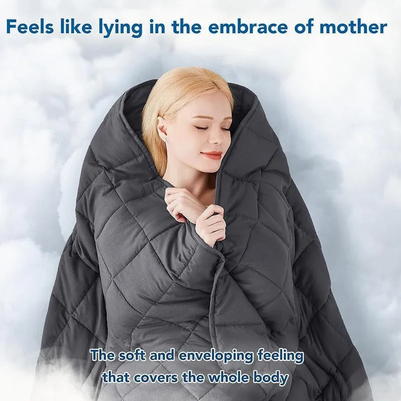 Gravity blanket weighted blanket light grey polyester velvet 152x203cm for dormitory or sofa use