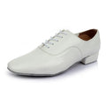 Men's black indoor dancing shoes with synthetic leather upper and calf leather sole