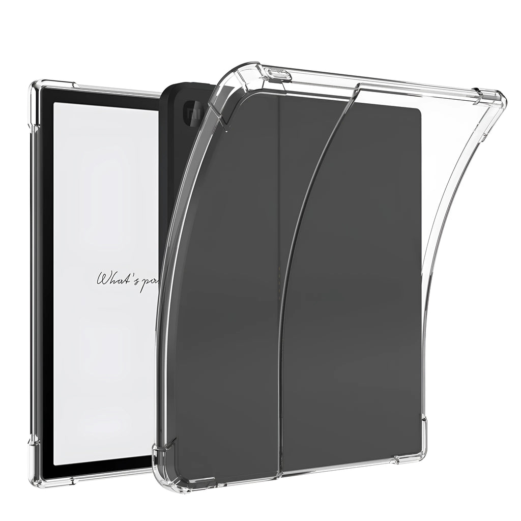 Transparent airbag protective phone case for a 7-inch device on a plain background.