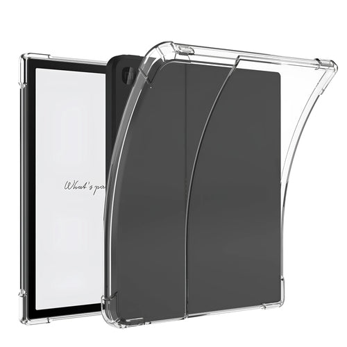 Transparent airbag protective phone case for a 7-inch device on a plain background.