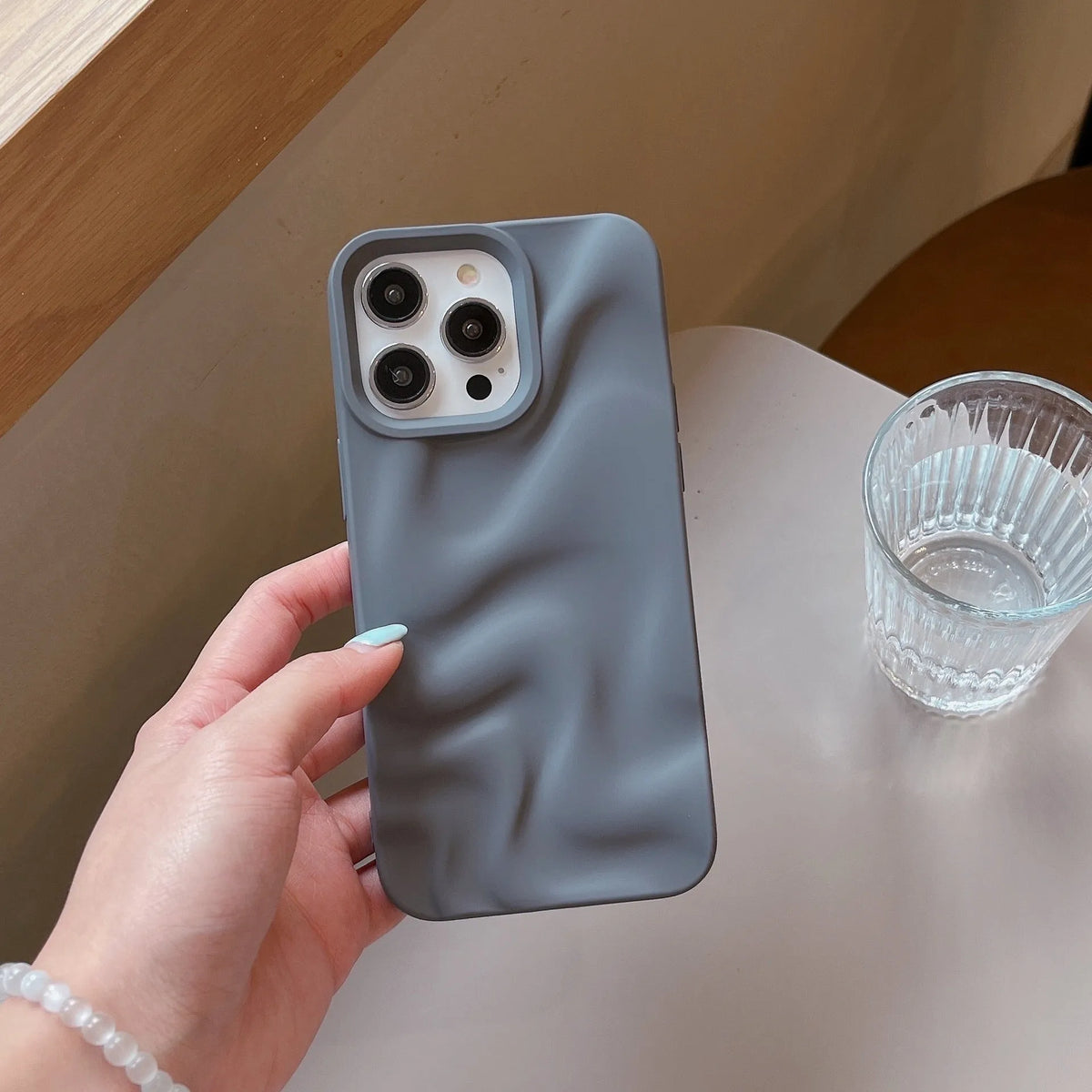 Matte TPU iPhone case in frosted antique white with anti-drop and anti-fingerprint back cover design