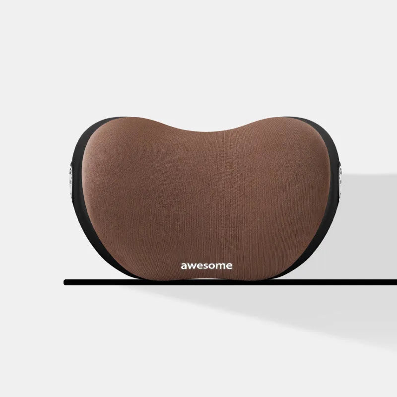 Automotive headrest and lumbar support pillow set in cloth material with cotton filler