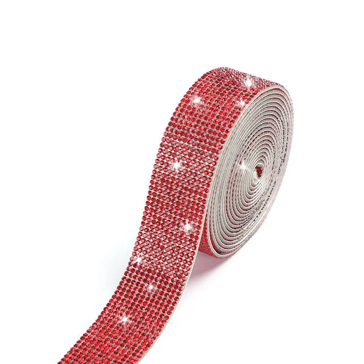 Glass self-adhesive water drill strip in white and AB colour for clothing and shoe decoration