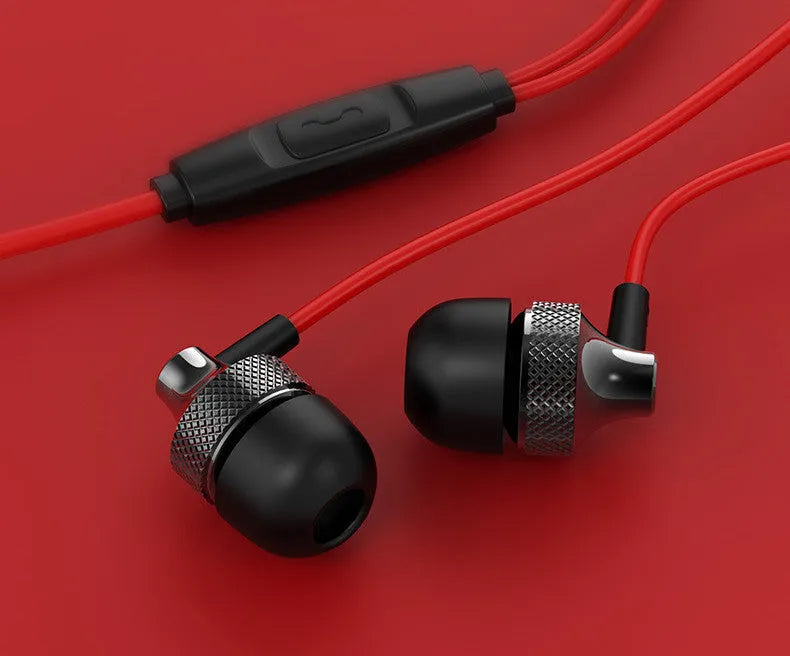 Auricular Metal Fever heavy bass in-ear headphones in copper metal with wheat cable