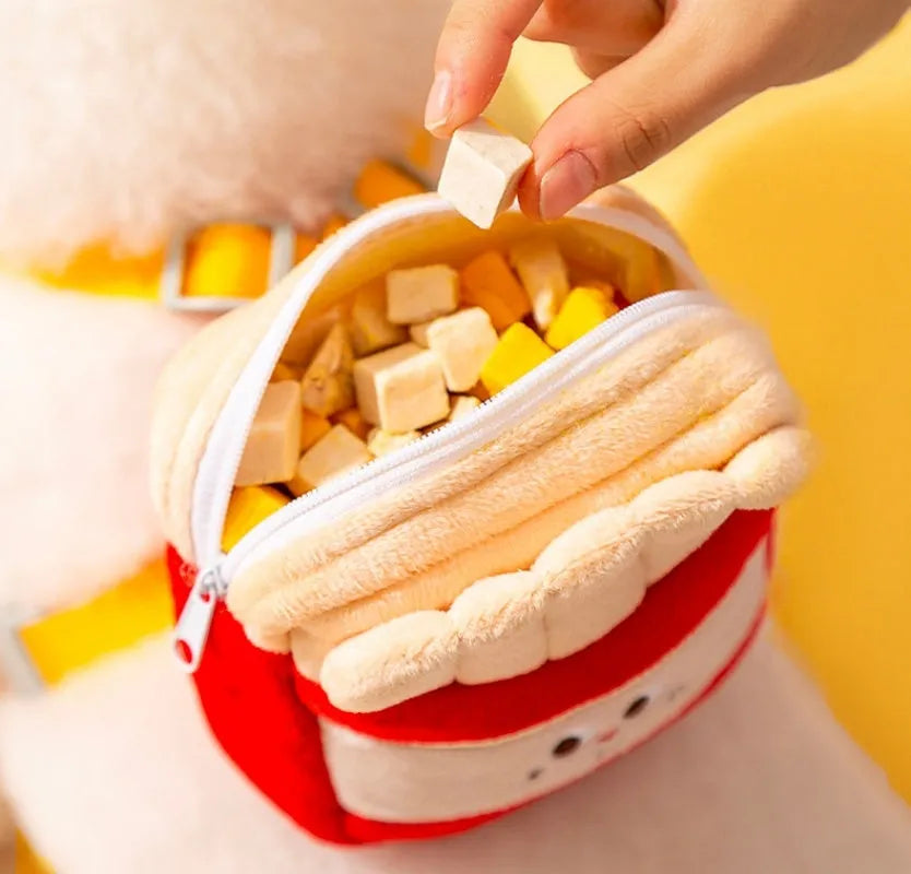 Cartoon hamburger chips design adjustable vest leash for pets with backpack and escape-proof feature