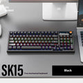Wired mechanical gaming keyboard with mixed light green switches in autumn water blue colour