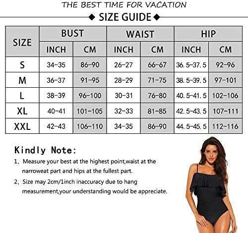 Black women's one-piece cut-out swimsuit with ruffled strap tube top