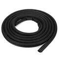 Black rubber sliding door seal strip for Toyota Hiace High Roof, shown coiled, 5 metres in length.