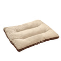 Coffee-coloured fleece dog bed with a detachable cushion, shown in a large size suitable for a big dog.