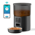 4L automatic pet feeder for dogs and cats, black or white transparent, button or WIFI control